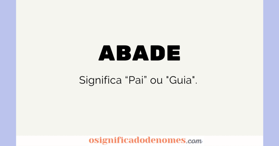 Significado de Abade