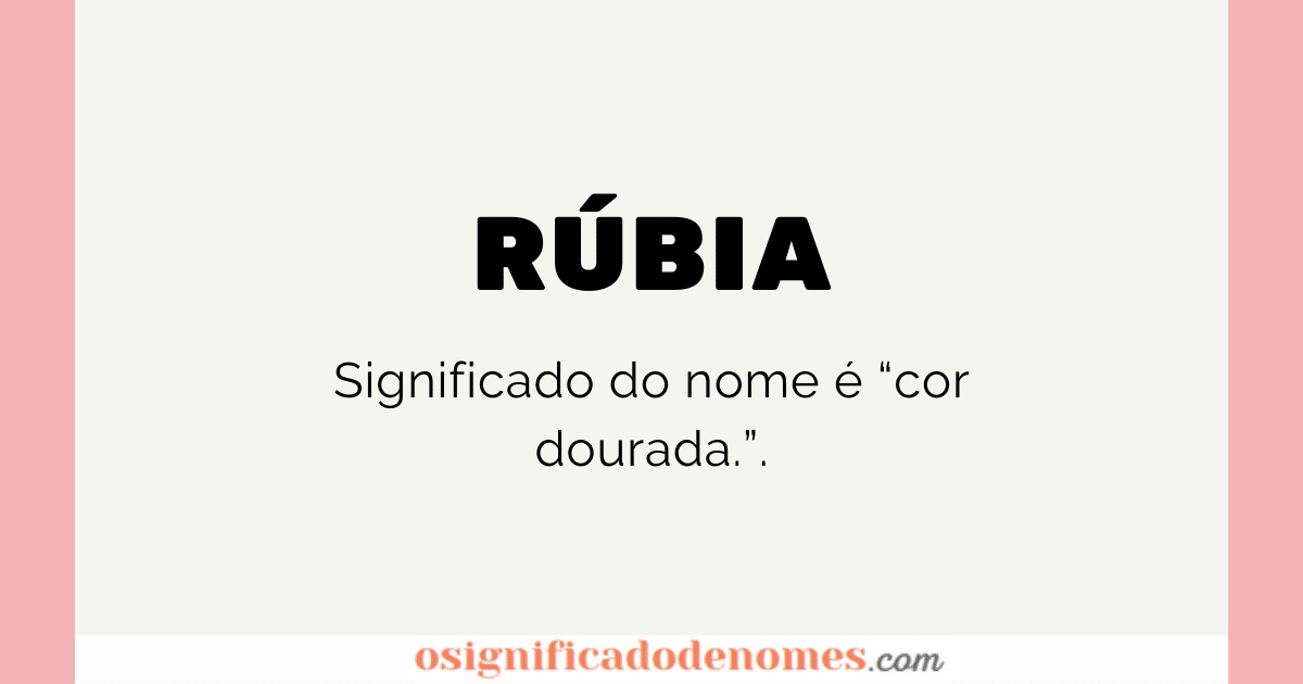 Significado de Rúbia
