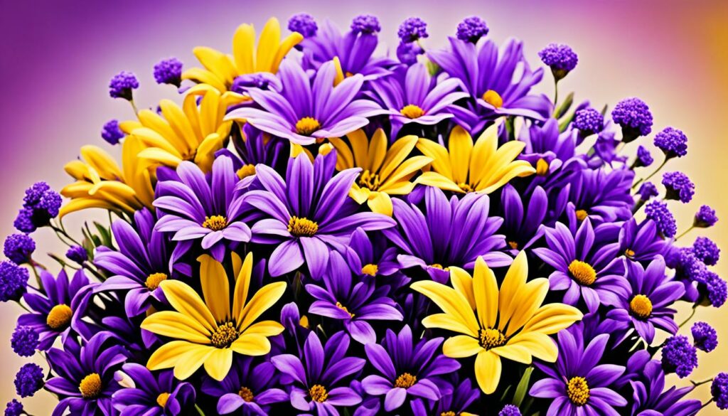 combinações com roxo e amarelo